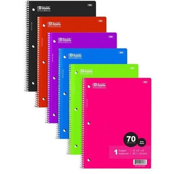 Bazic Products Bazic 559   W/R 70 Ct. 1-Subject Spiral Notebook  Case of 24 559